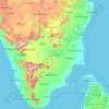 Tamil Nadu topographic map, elevation, terrain
