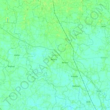 Benipur topographic map, elevation, terrain