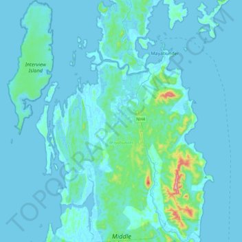 Mayabunder topographic map, elevation, terrain