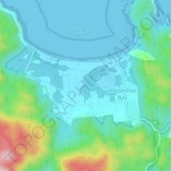 Horseshoe Bay topographic map, elevation, terrain