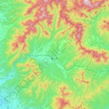 最上町 topographic map, elevation, terrain