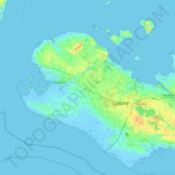 Lolland Kommune topographic map, elevation, terrain