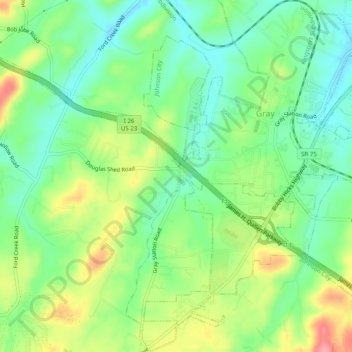 Gray topographic map, elevation, terrain