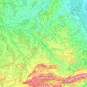 Communauté de communes Sundgau topographic map, elevation, terrain