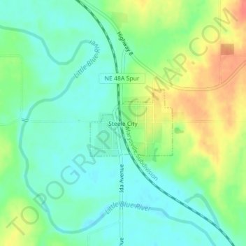 Steele City topographic map, elevation, terrain