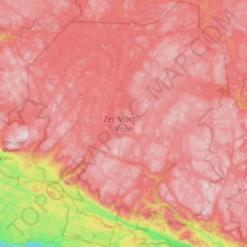 ZEC Martin-Valin topographic map, elevation, terrain