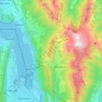Talloires-Montmin topographic map, elevation, terrain