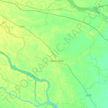 Jagatsinghapur topographic map, elevation, terrain