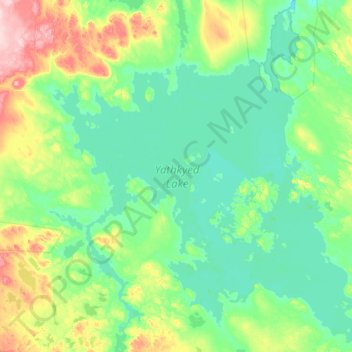 Yathkyed Lake topographic map, elevation, terrain