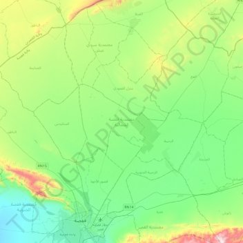 Délégation Gafsa Nord topographic map, elevation, terrain