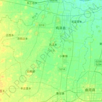 Jize County topographic map, elevation, terrain