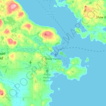 Friday Harbor topographic map, elevation, terrain