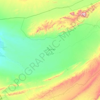 Kharan Desert topographic map, elevation, terrain