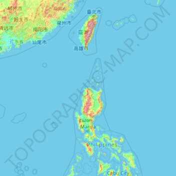 Taiwan topographic map, elevation, terrain