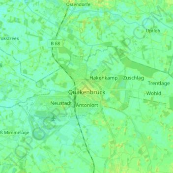 Quakenbrück topographic map, elevation, terrain