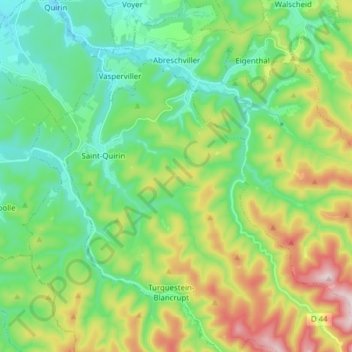 Alberschweiler topographic map, elevation, terrain