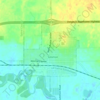 Solomon topographic map, elevation, terrain