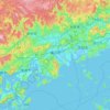 福山市 topographic map, elevation, terrain