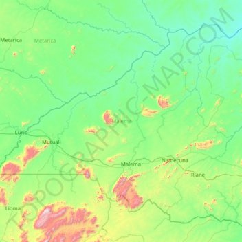 Malema topographic map, elevation, terrain