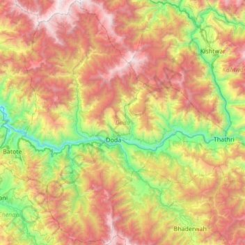 Doda topographic map, elevation, terrain