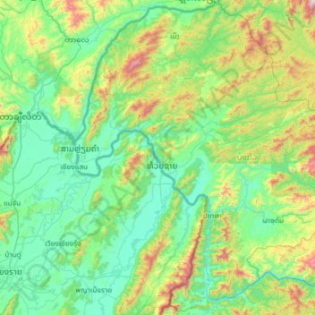 Bokeo Province topographic map, elevation, terrain