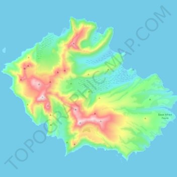Île de la Possession topographic map, elevation, terrain