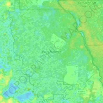 Potts Preserve topographic map, elevation, terrain