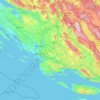 Comitat de Šibenik-Knin topographic map, elevation, terrain