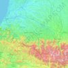 Pirineos Atlánticos topographic map, elevation, terrain