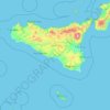 Sicilië topographic map, elevation, terrain