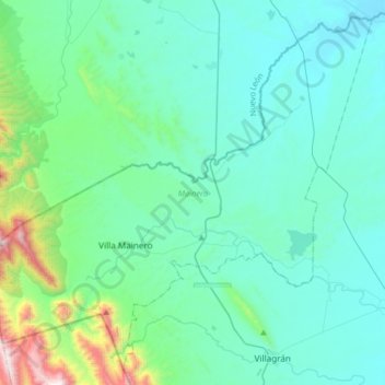 Mainero topographic map, elevation, terrain