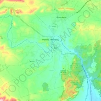 Montroy topographic map, elevation, terrain