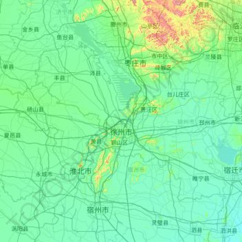 Xuzhou topographic map, elevation, terrain