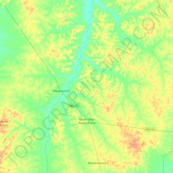 Governador Nunes Freire topographic map, elevation, terrain