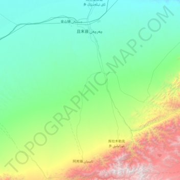 Qongkol topographic map, elevation, terrain