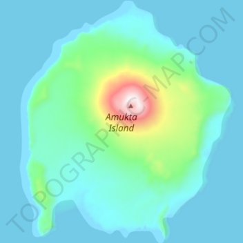 Amukta Island topographic map, elevation, terrain