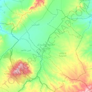 Bourouis topographic map, elevation, terrain
