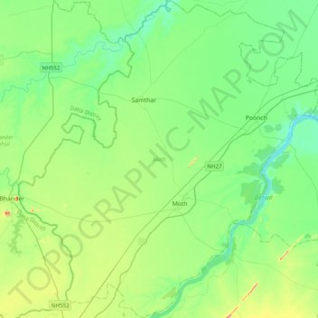 Moth topographic map, elevation, terrain