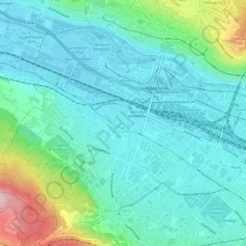 Altstetten topographic map, elevation, terrain