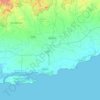 Una Taluka topographic map, elevation, terrain