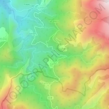 Cambia topographic map, elevation, terrain