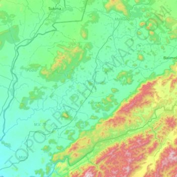 Sileru topographic map, elevation, terrain