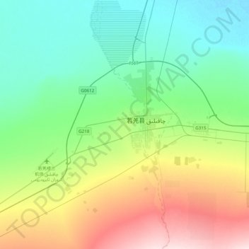 Utam Town topographic map, elevation, terrain
