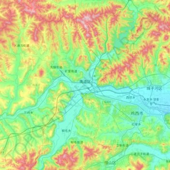 Didao District topographic map, elevation, terrain