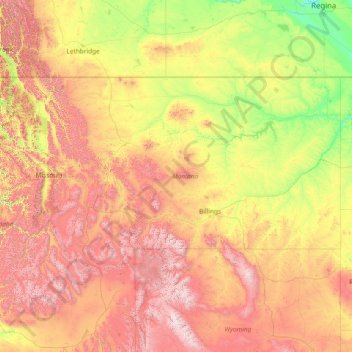 Montana topographic map, elevation, terrain