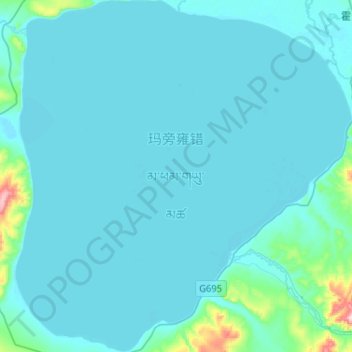 Lake Manasarovar topographic map, elevation, terrain