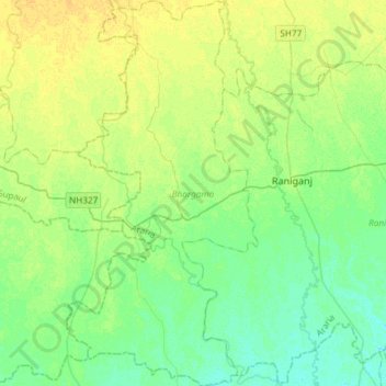 Bhargama topographic map, elevation, terrain