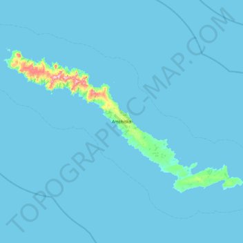 Amchitka Island topographic map, elevation, terrain