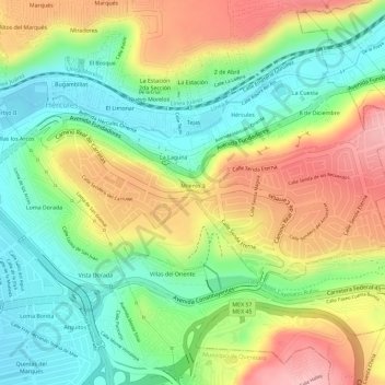 Milenio 3 topographic map, elevation, terrain