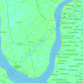 Shyampur - I topographic map, elevation, terrain
